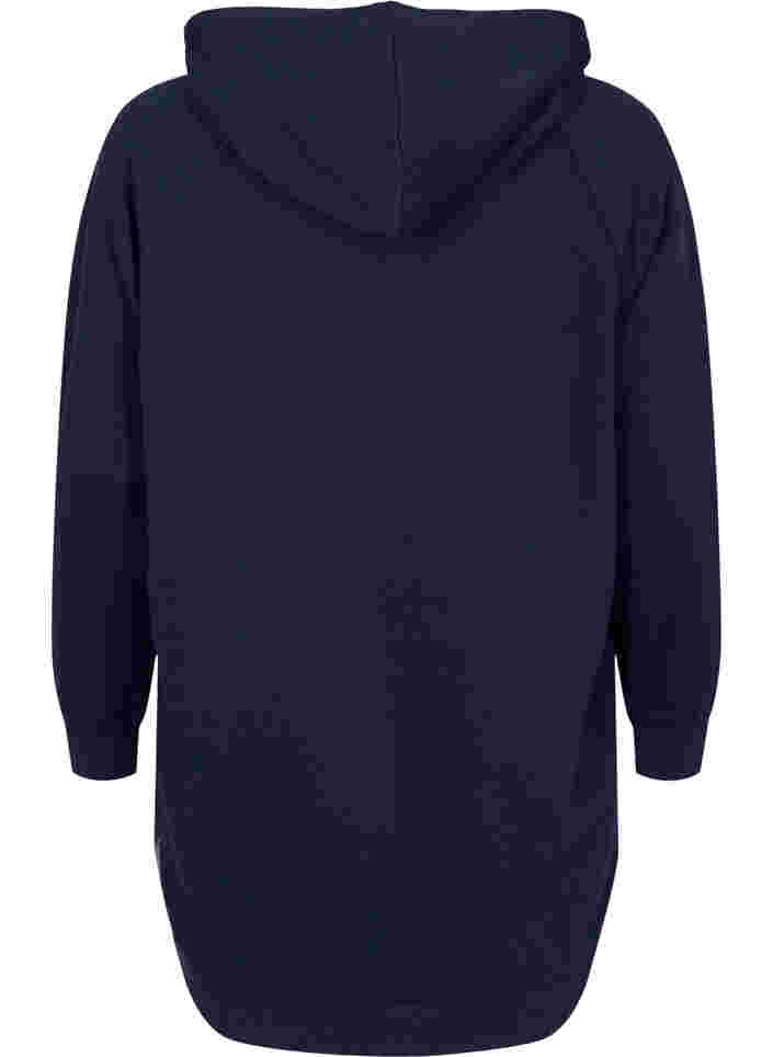 Langes Sweatshirt mit Kapuze und Printdetails, Night Sky, Packshot image number 1