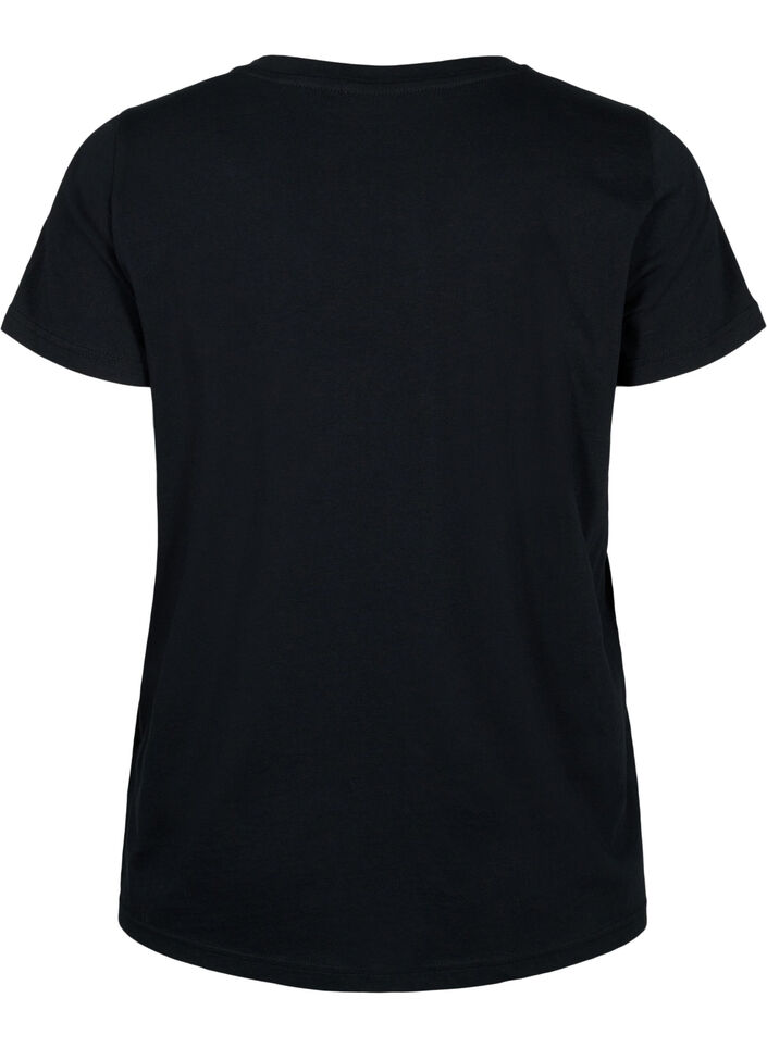 Sport-T-Shirt aus Baumwolle mit Aufdruck, Black w. Playstyle, Packshot image number 1