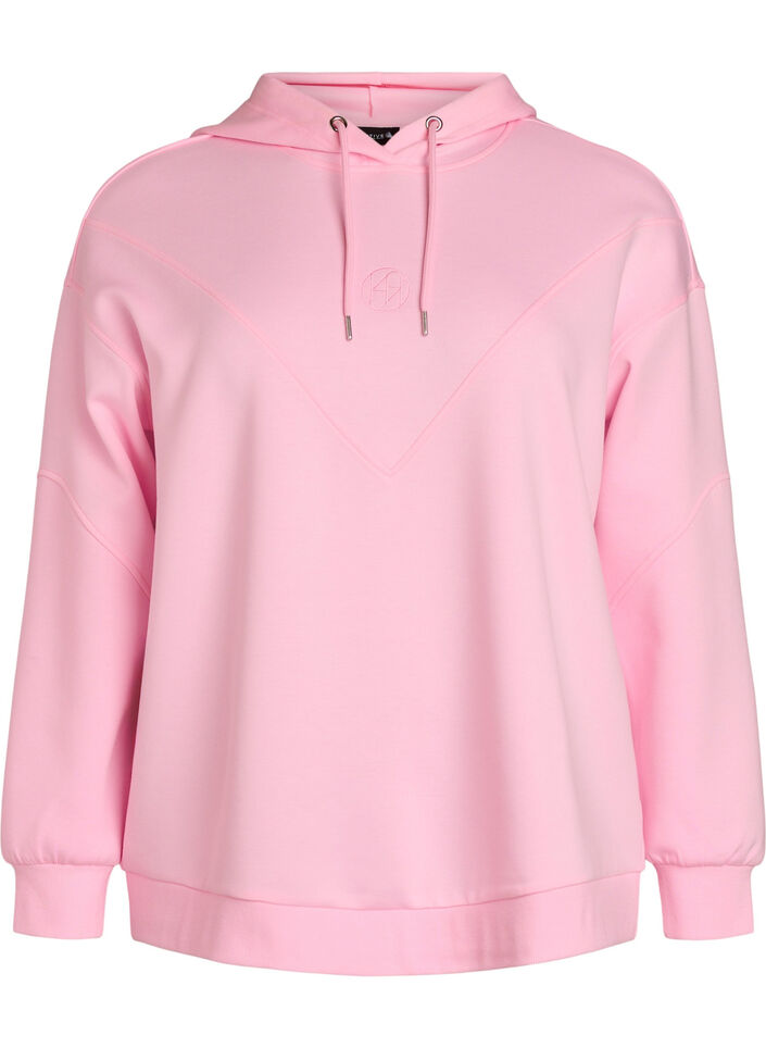 Sportlicher Scuba-Hoodie mit Ziern&auml;hten, Pink, Packshot image number 0