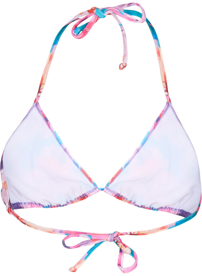 Triangel-Bikinioberteil mit Print, Pink, Packshot image number 1