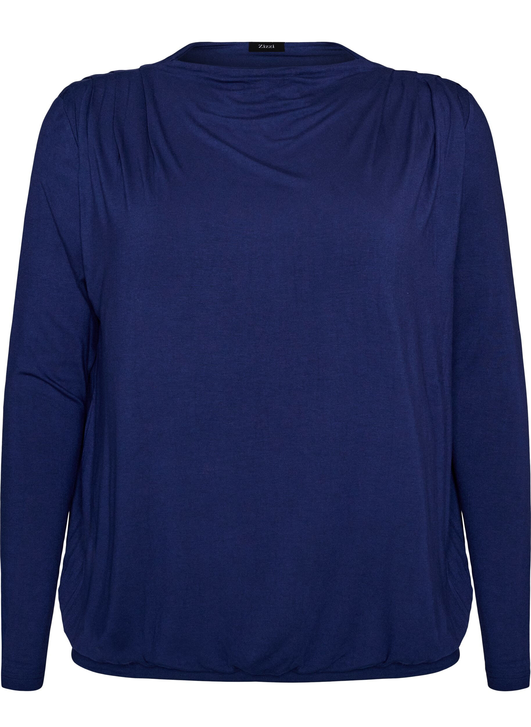 Bluse mit U-Boot-Ausschnitt und Ballon-Passform