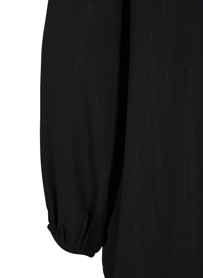 Bluse mit Silberglitzer, Schwarz, Packshot image number 3