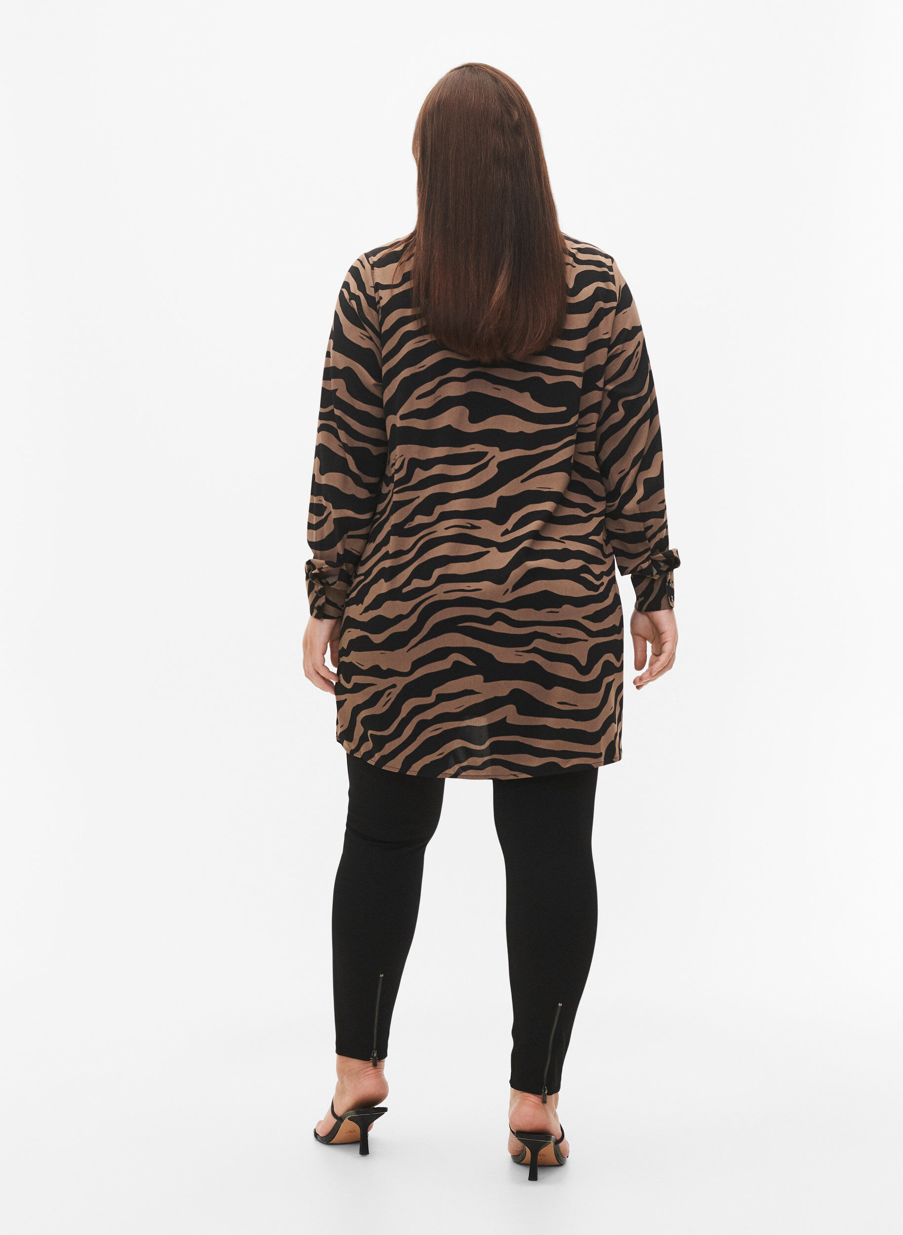 Zizzi Leggings mit Rei&szlig;verschluss, Black, Model image number 1