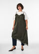 Kleid aus Satin mit Spitze und asymmetrischem Saum, Gr&uuml;n, Model image number 1