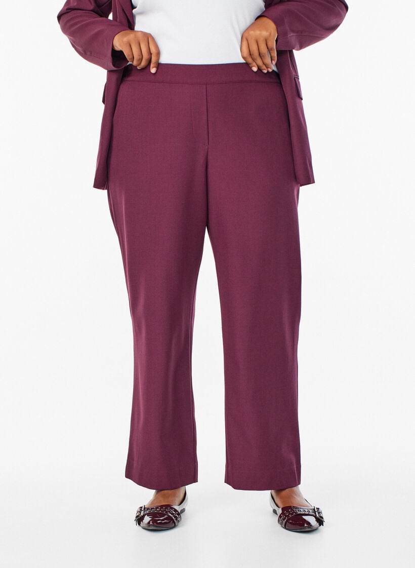 Lockere Hose mit Taschen, Dunkles Bordeaux, Model image number 2