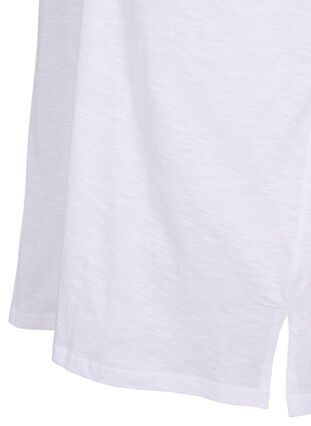 Einfarbiges Oversize T-Shirt mit V-Ausschnitt, Bright White, Packshot image number 3