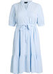 Gestreiftes Midikleid aus Baumwolle mit einem Bindeg&uuml;rtel, Wei&szlig;, Packshot image number 0