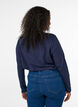 Langarmshirt mit V-Ausschnitt und Kn&ouml;pfen, Blau, Model image number 2