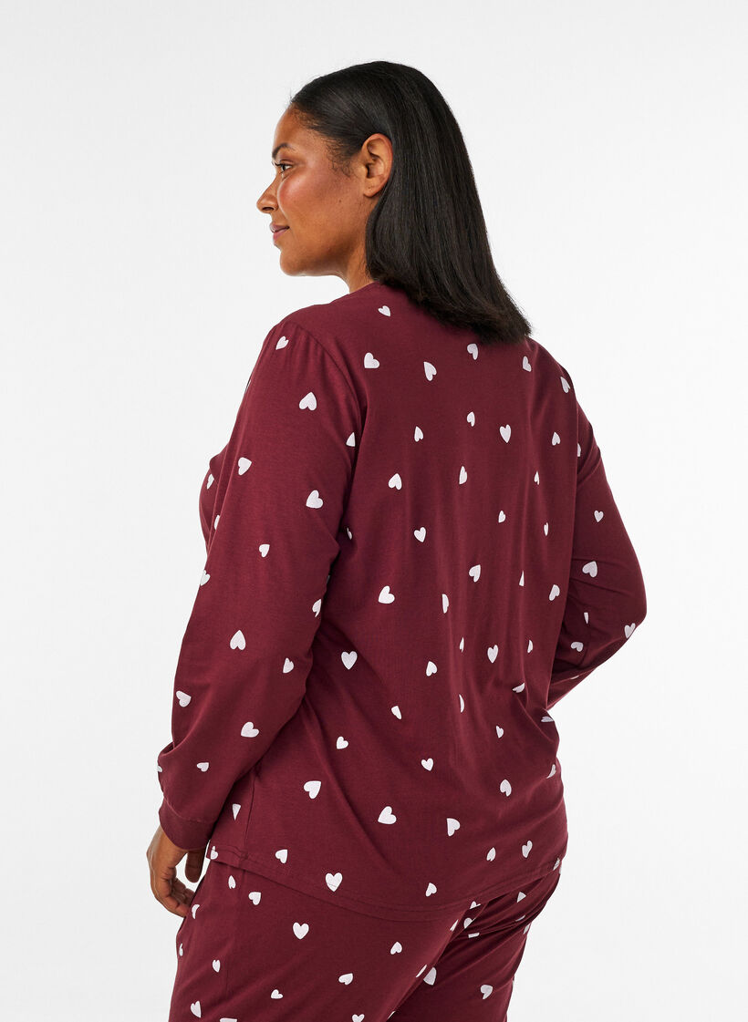 Nachtbluse mit Print, Rot, Model image number 2