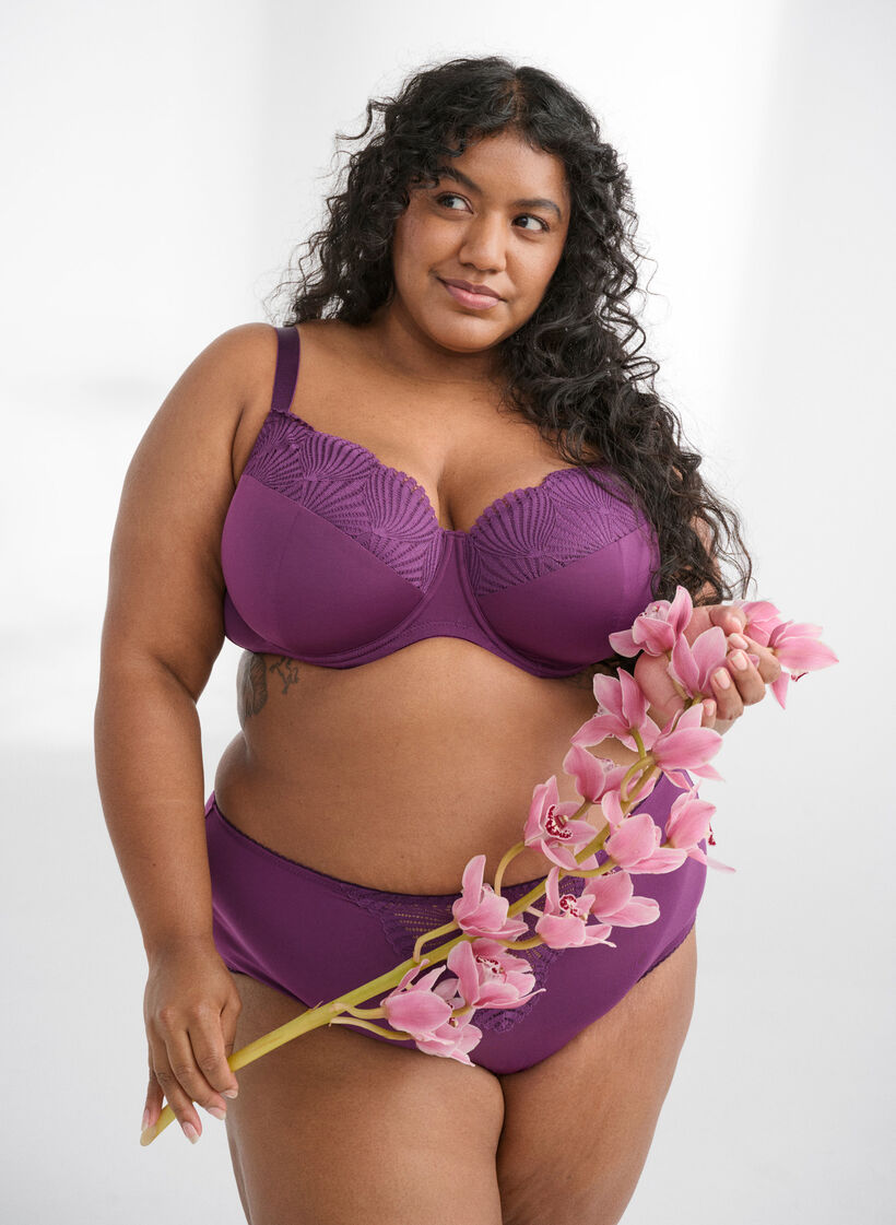 Gepolsterter BH mit Spitze, Dunkles Bordeaux, Image image number 0