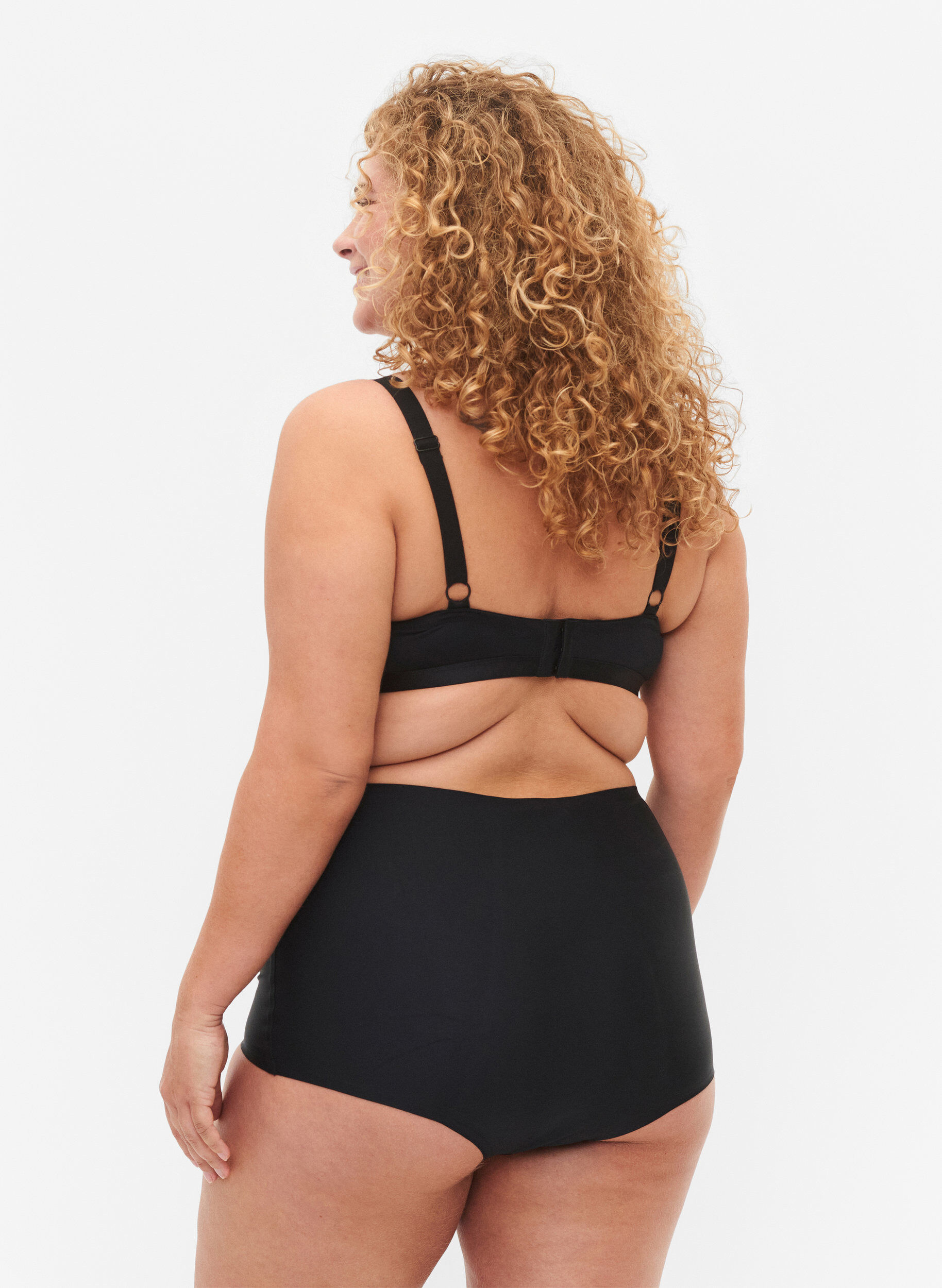 Zizzi Periodenslip mit sehr hoher Taille, Black, Model image number 1