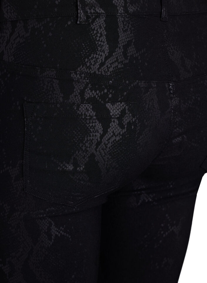 Slim-fit-Hose mit Schlangenmuster, Schwarz, Packshot image number 3