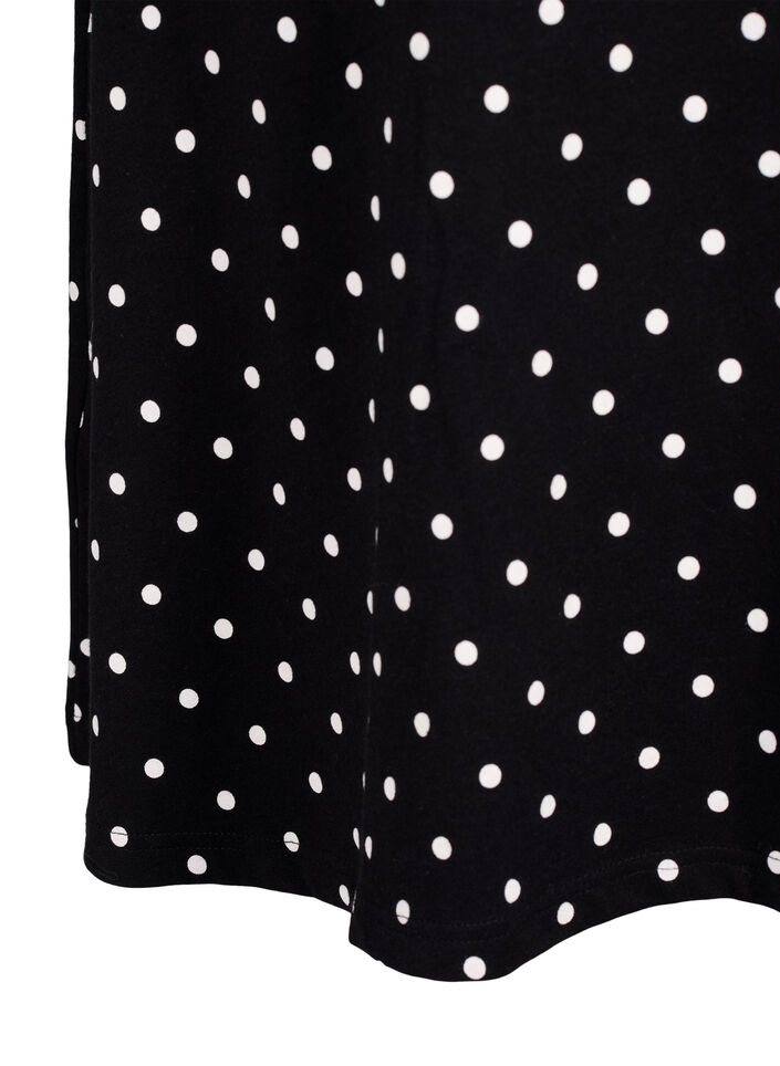 Baumwollkleid mit kurzen Ärmeln und Punkten, Black w. White Dot, Packshot image number 3
