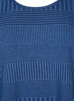 Bluse mit 3/4-Ärmeln und Streifenmuster, Estate Blue Melange, Packshot image number 2