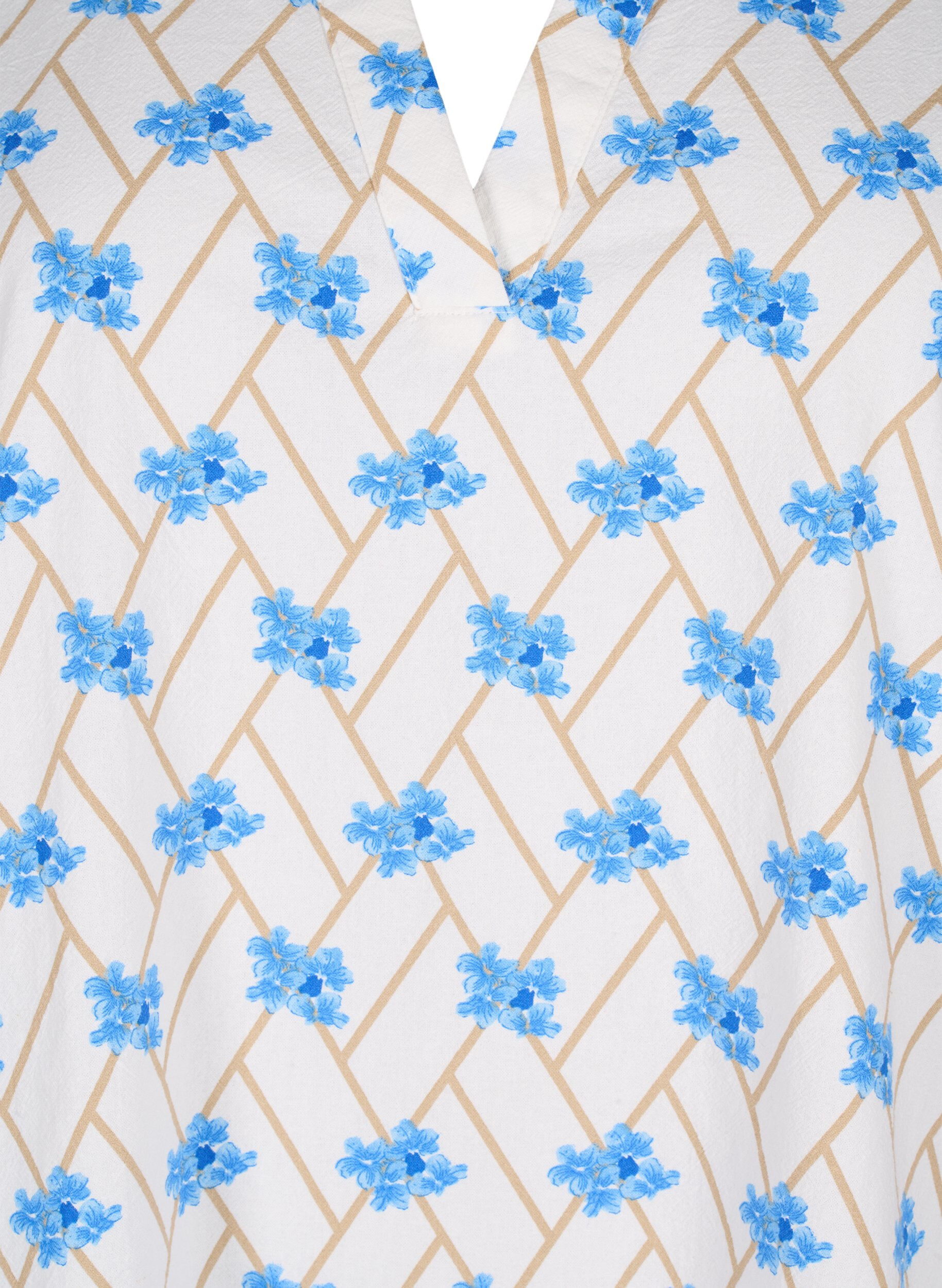 Zizzi Gebl&uuml;mte Tunika aus Baumwolle, Snow White Flower, Packshot image number 2