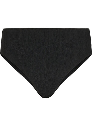 Bikini-Hose mit Krepp-Struktur, Black, Packshot image number 1