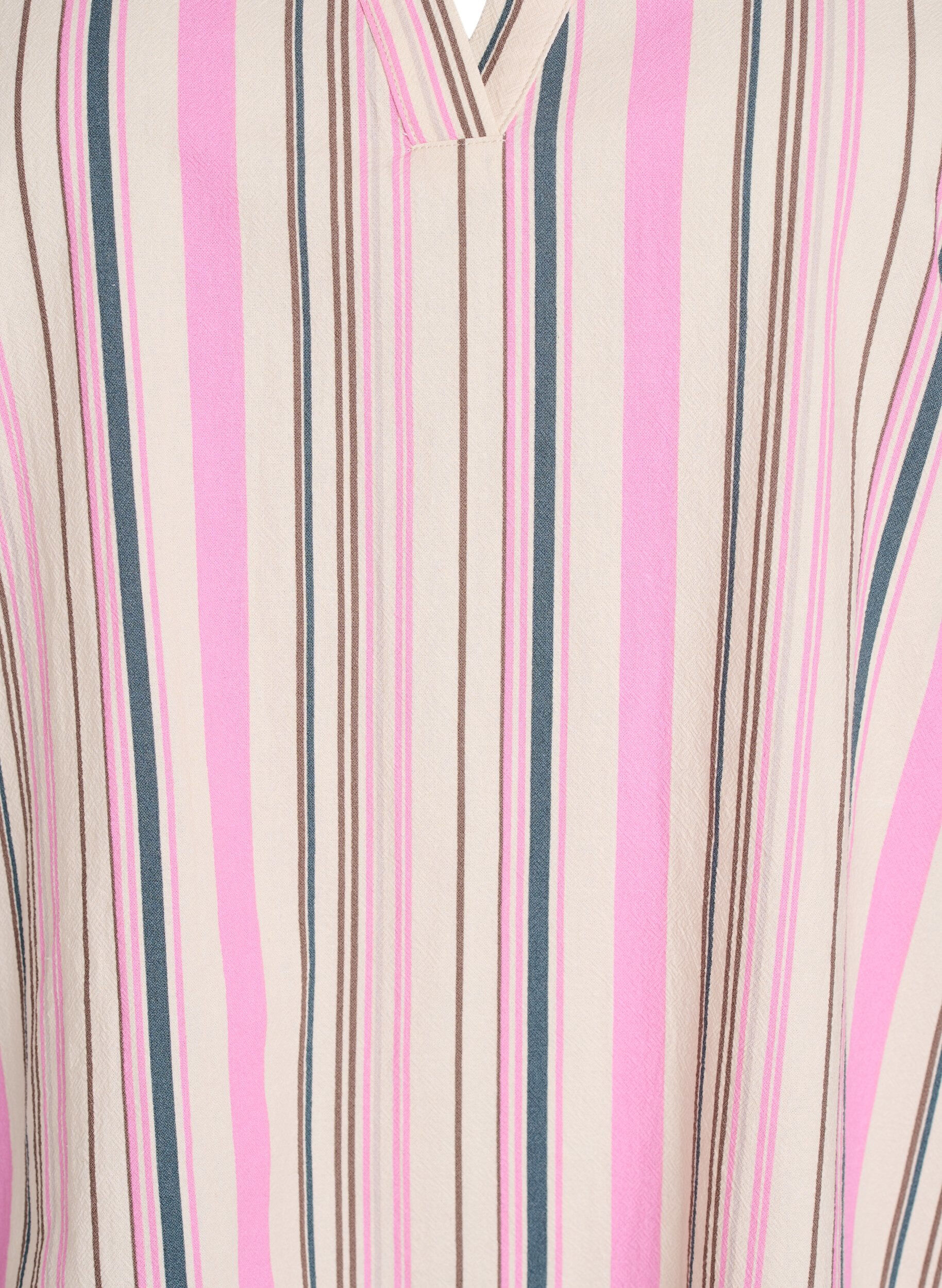 Zizzi Tunika mit V-Ausschnitt und R&uuml;schendetails, Vanille, Packshot image number 2