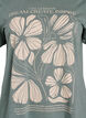 T-Shirt aus Bio-Baumwolle mit Textaufdruck und Blumenprint, Grün, Packshot image number 2