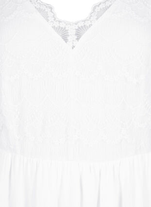 Partykleid mit Spitze und Empire-Taille, Bright White, Packshot image number 2