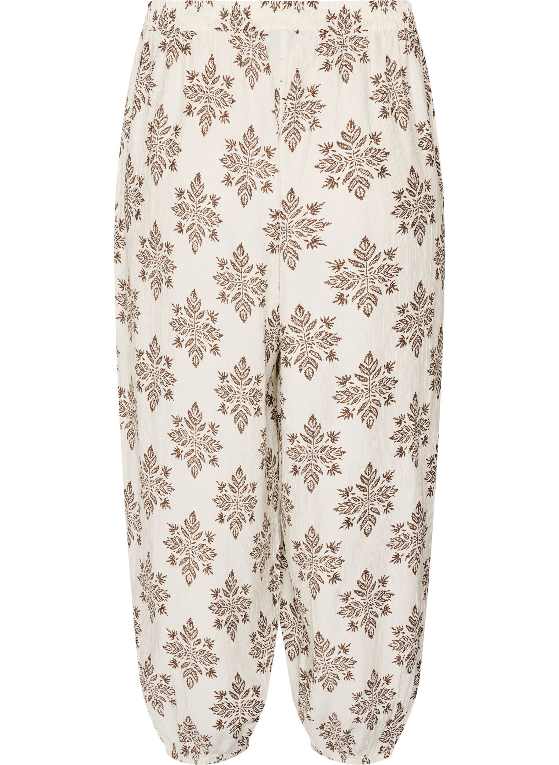 ZizziGemusterte Ballonhose mit hoher Taille, Vanille, Packshot image number 1