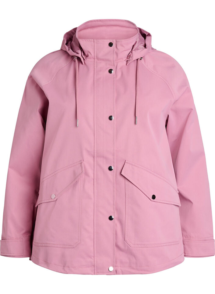 Kurze Fr&uuml;hlingsjacke mit abnehmbarer Kapuze, Rot, Packshot image number 0