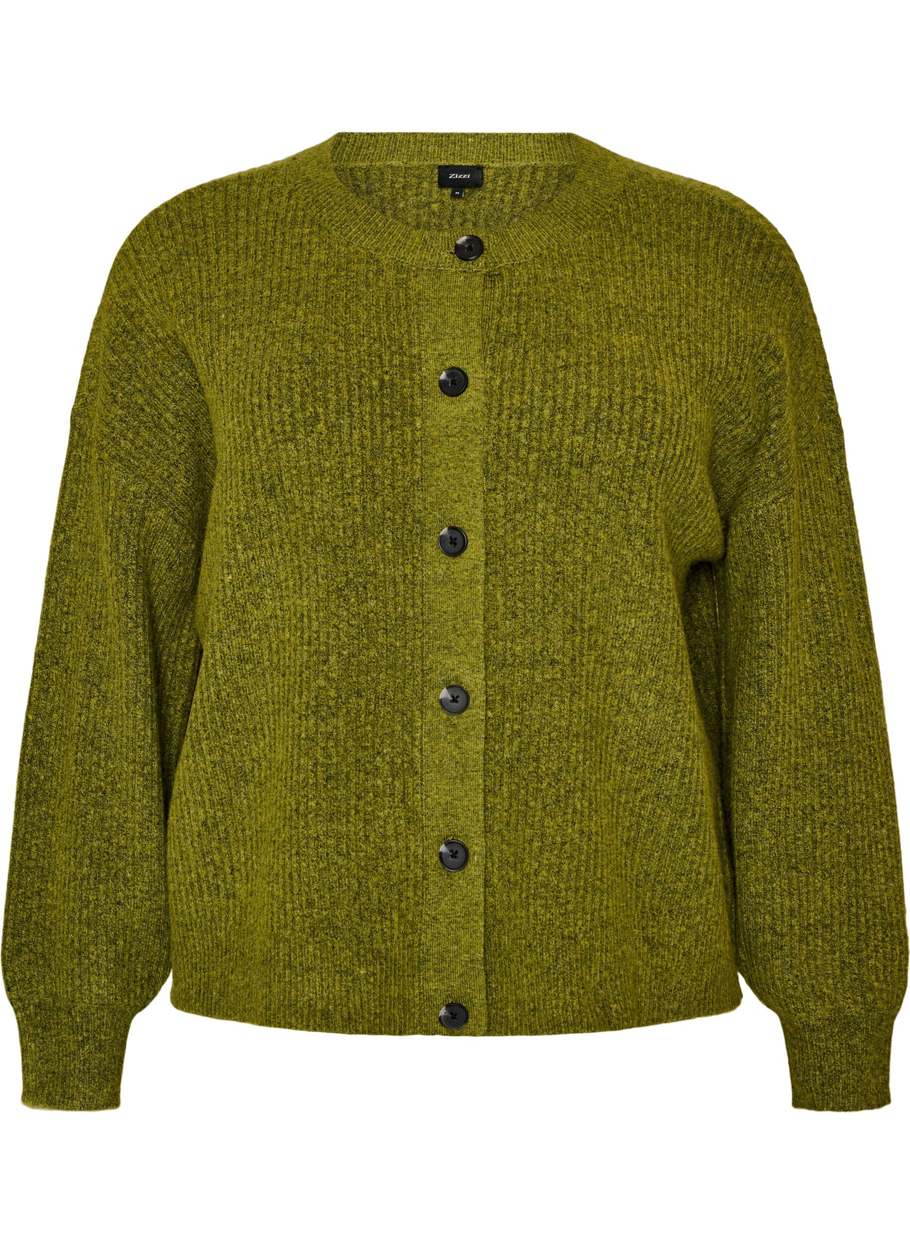 Rippenstrick Strickjacke mit Kn&ouml;pfen