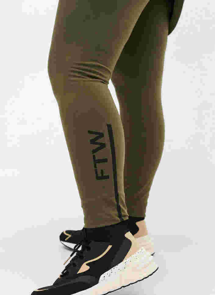Einfarbige Leggings mit Print, Ivy Green, Model image number 2