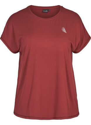 Einfarbiges Trainings-T-Shirt, Tawny Port, Packshot image number 0