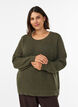 Strickbluse mit strukturiertem Lochmuster, Gr&uuml;n, Model image number 0