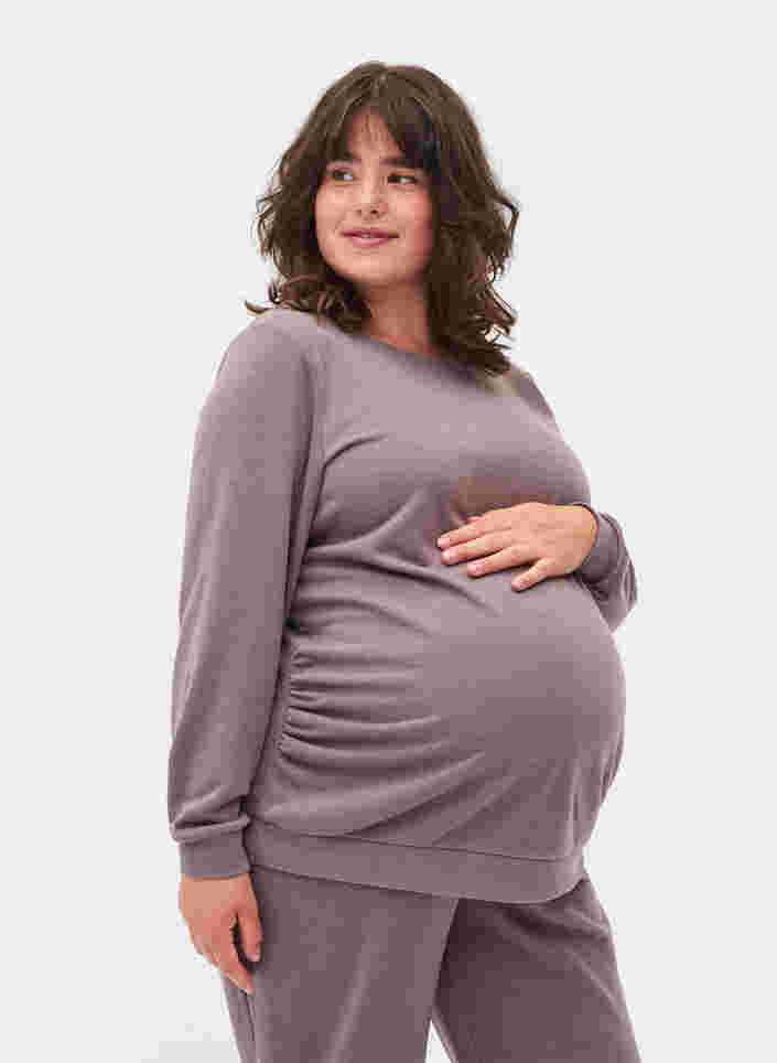 Schwangerschafts-Sweatshirt mit Rippbündchen, Iron, Model