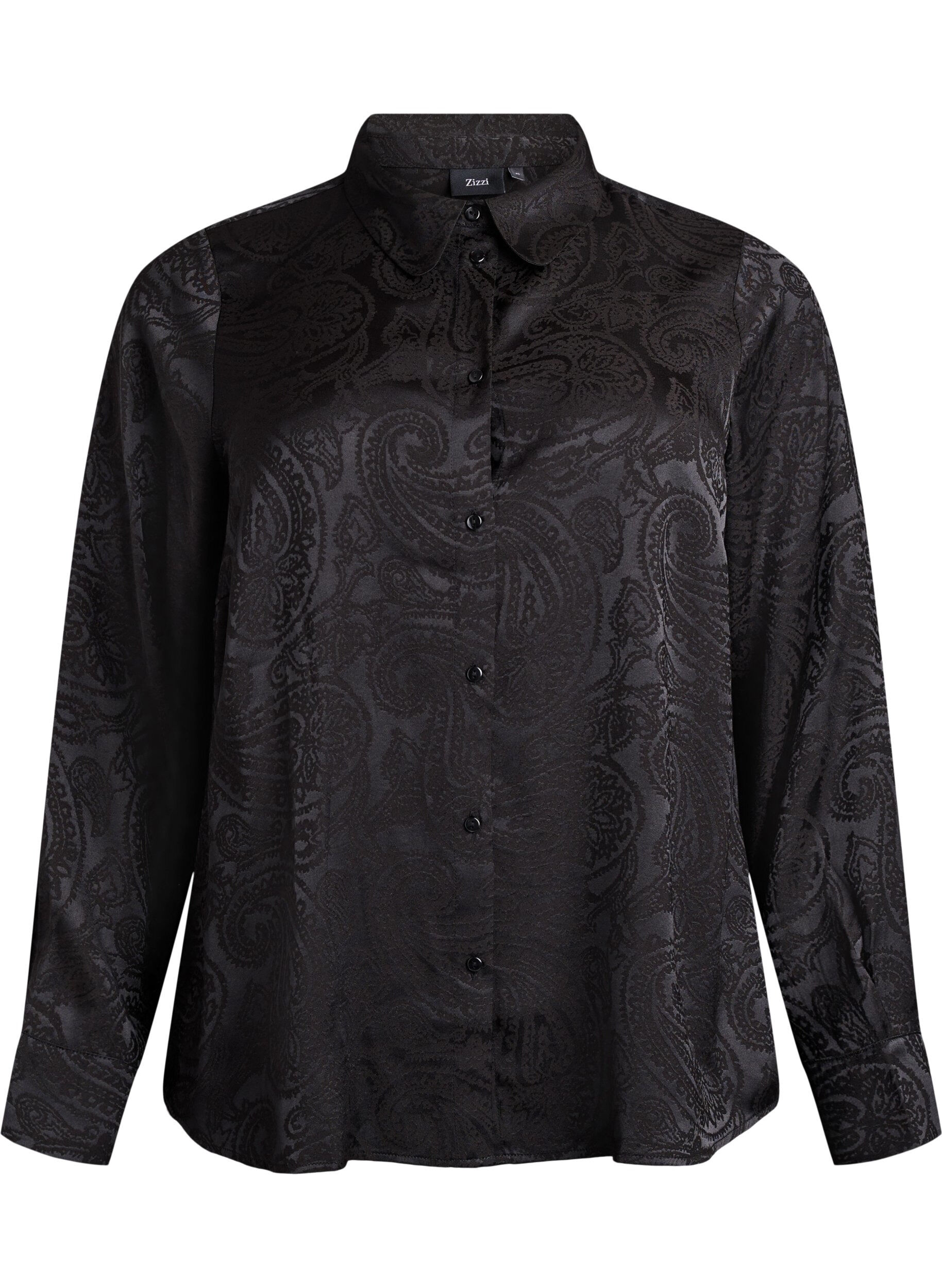 ZizziBluse mit Ton-in-Ton Paisleymuster, Schwarz, Packshot image number 0