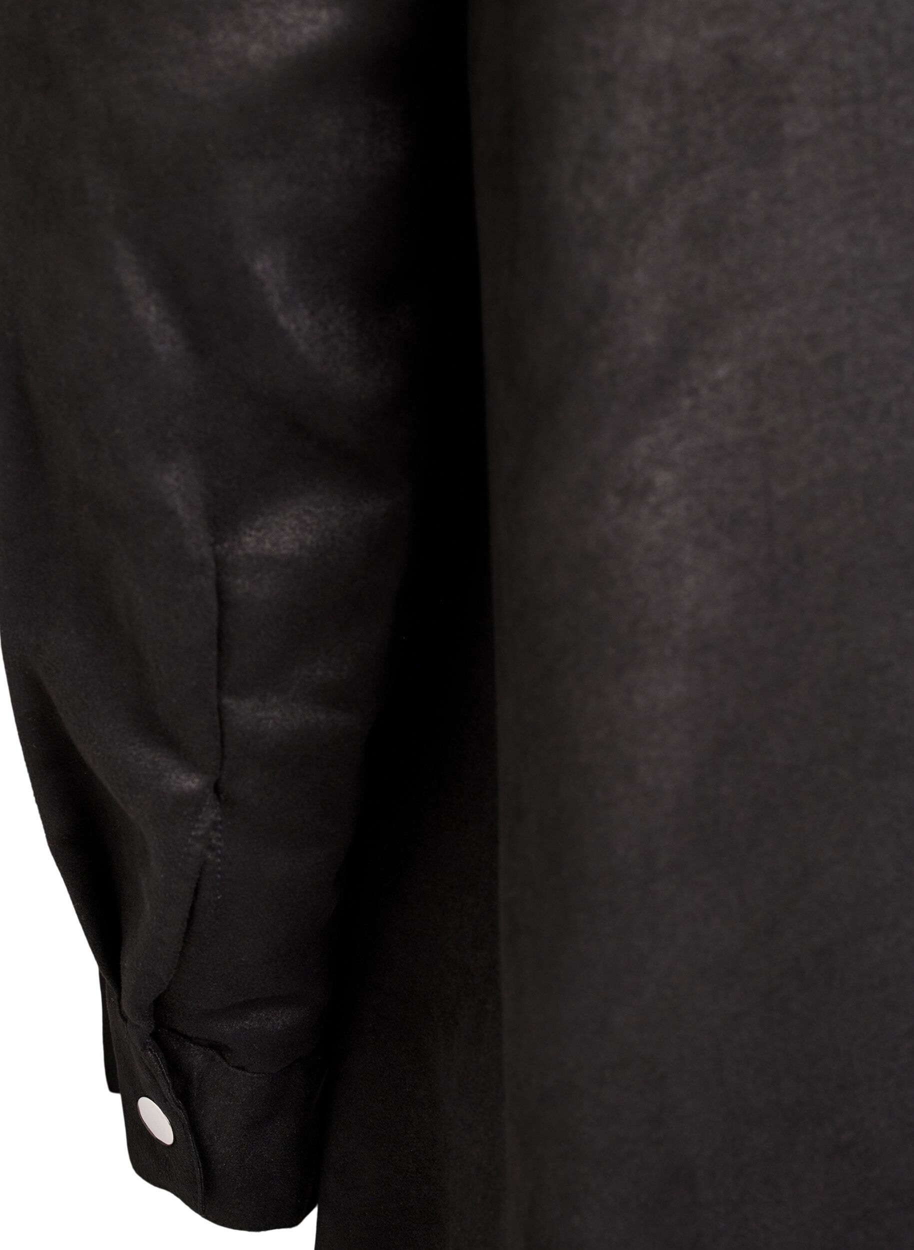 Zizzi Langes Hemd aus Wildlederimitat mit Rei&szlig;verschluss, Schwarz, Packshot image number 3