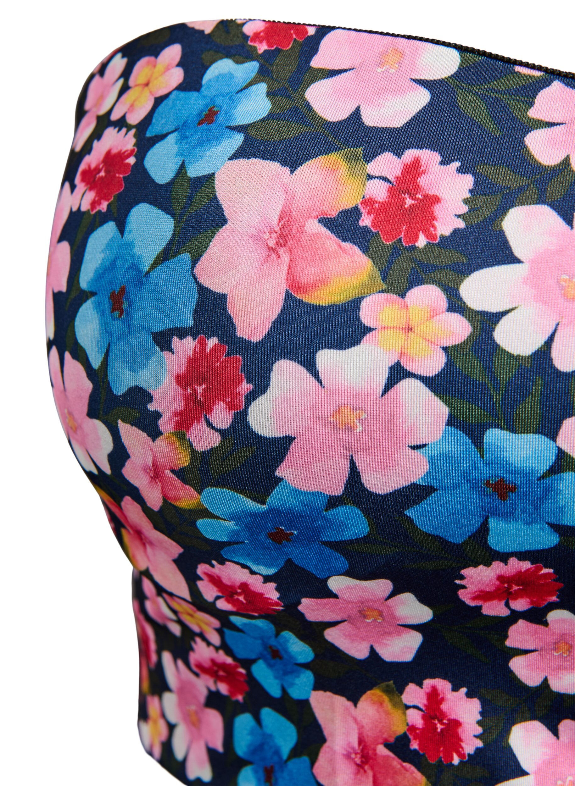 Zizzi Bandeau-Bikinioberteil mit Leopardenmuster, Rot, Packshot image number 2