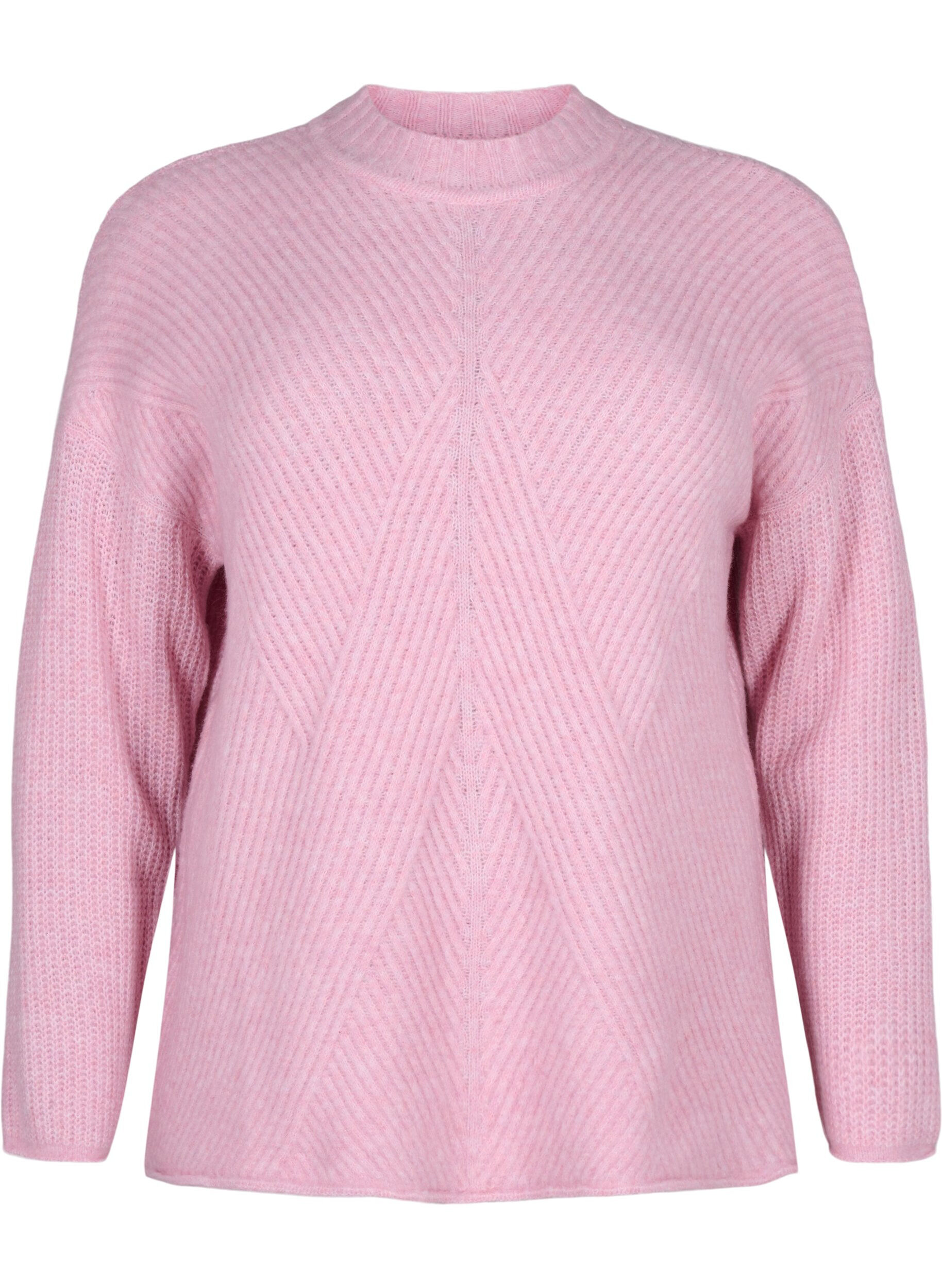 Zizzi Pullover mit Streifenmuster und langen &Auml;rmeln, Corsage Mel., Packshot image number 0