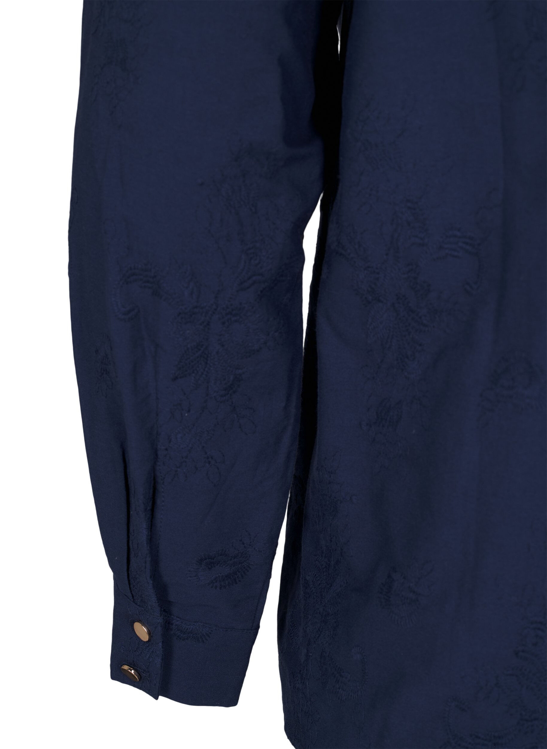 Zizzi Lang&auml;rmlige Bluse mit Stickereien, Blau, Packshot image number 3