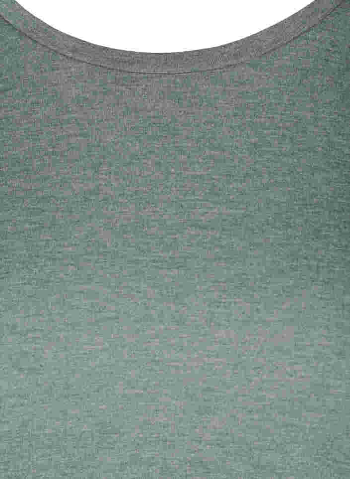 Einfarbige Bluse mit 3/4-Ärmel, Balsam Green Mel, Packshot image number 2