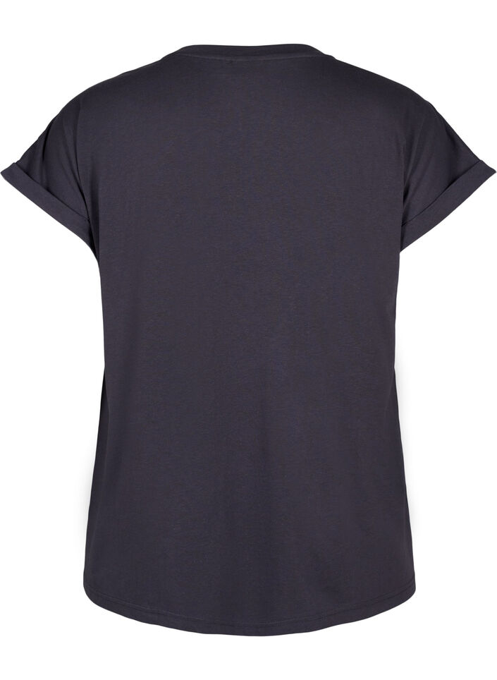 Kurz&auml;rmliges T-Shirt aus einer Baumwollmischung, Grau, Packshot image number 1