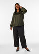 Bluse mit Hemdkragen und V-Ausschnitt, Gr&uuml;n, Model image number 1