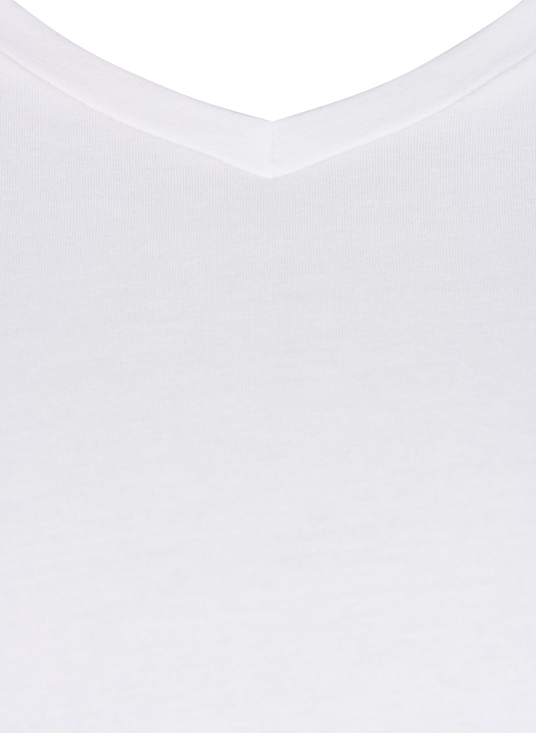 Zizzi Einfarbiges basic T-Shirt aus Baumwolle, Wei&szlig;, Packshot image number 2