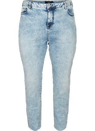 Mom Fit Jeans aus Baumwolle, Light blue denim, Packshot image number 0