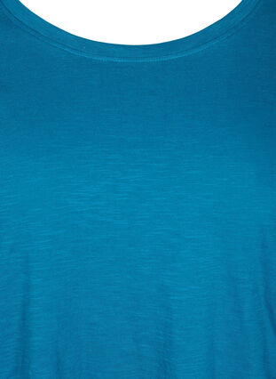 Kurzarm T-Shirt aus Baumwolle, Moroccan Blue, Packshot image number 2