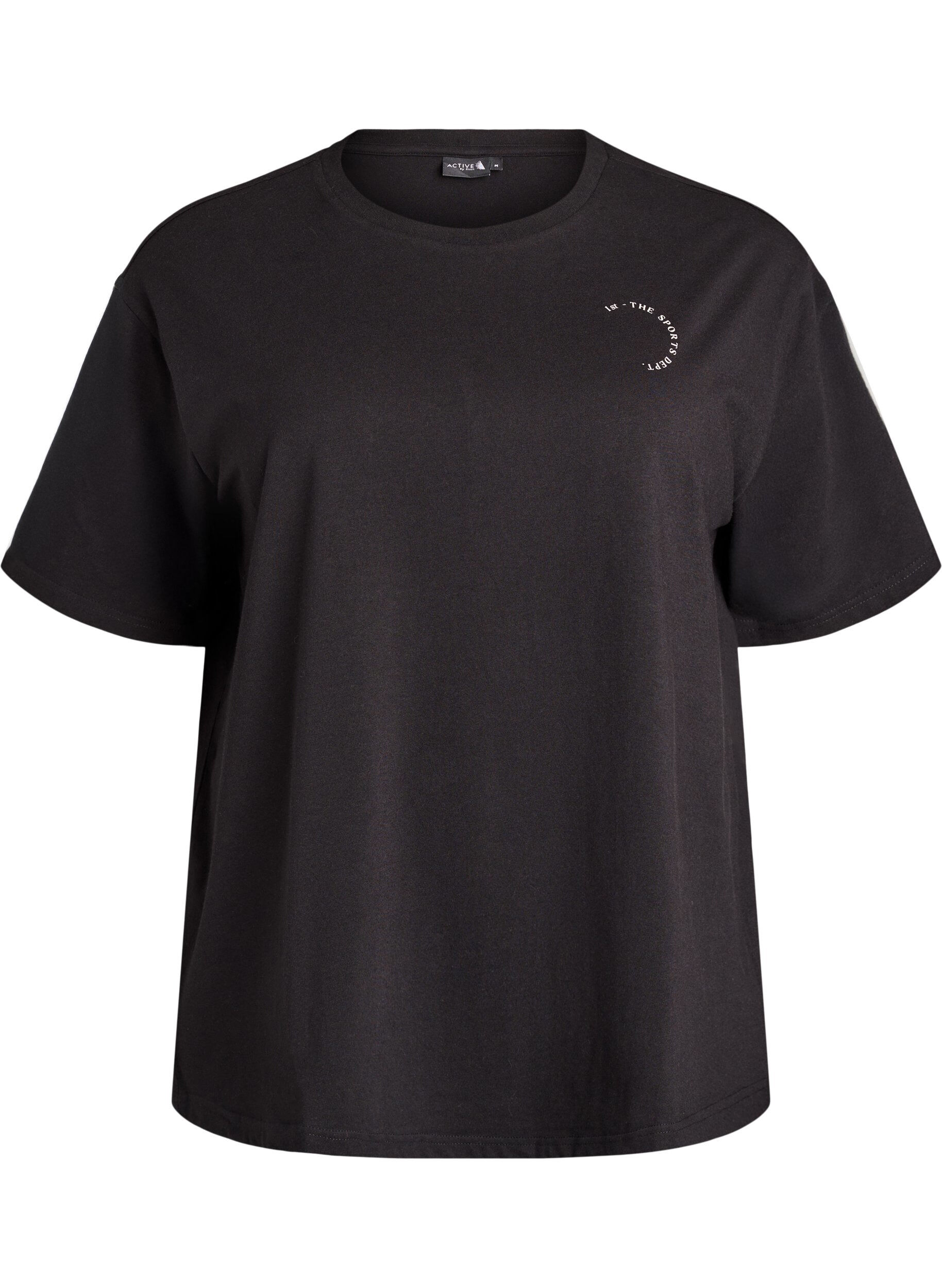 ZizziSportliches T-Shirt aus Bio-Baumwolle, Schwarz, Packshot image number 0