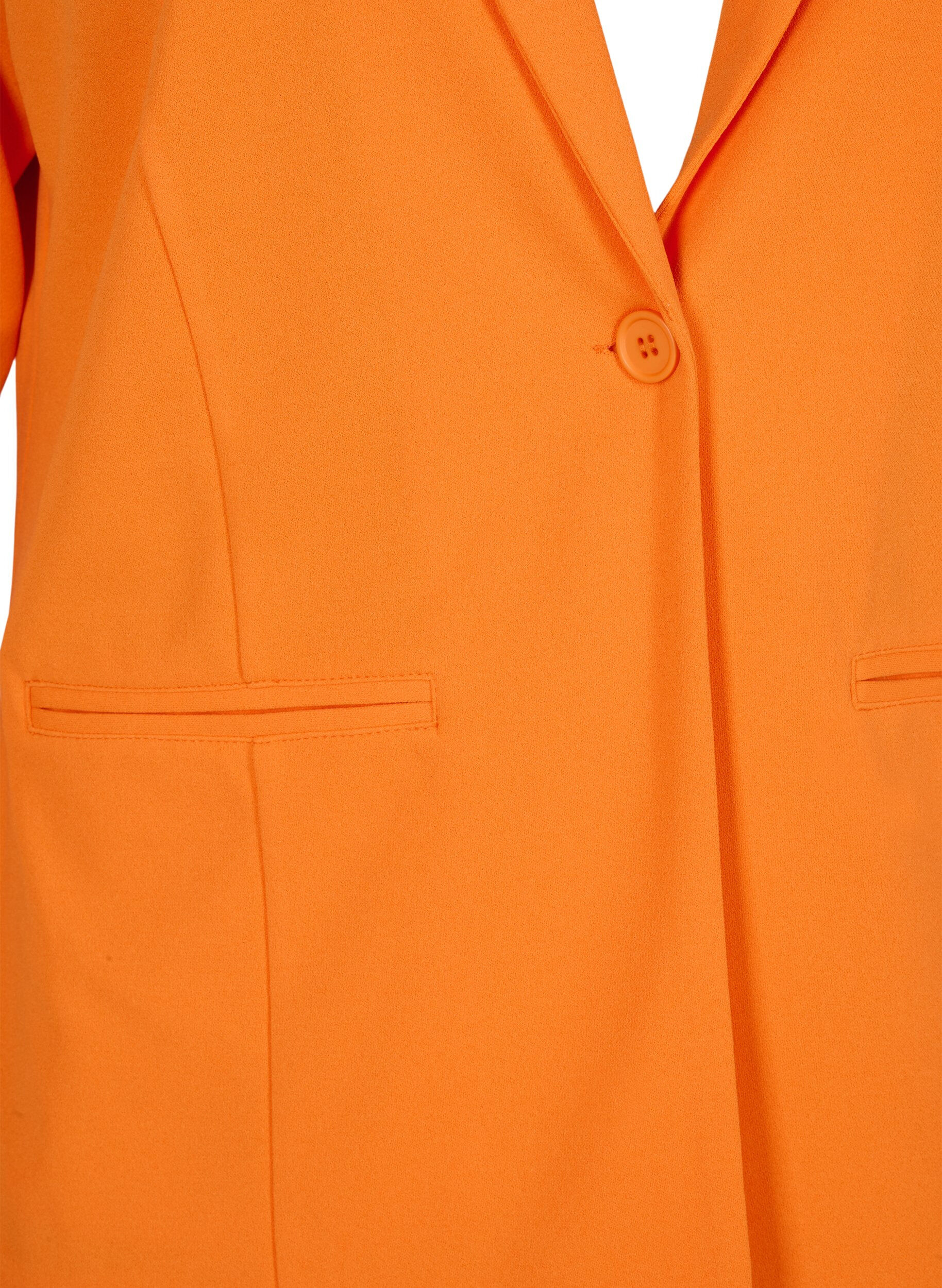 Zizzi Blazer mit Taschen, Vibrant Orange, Packshot image number 2