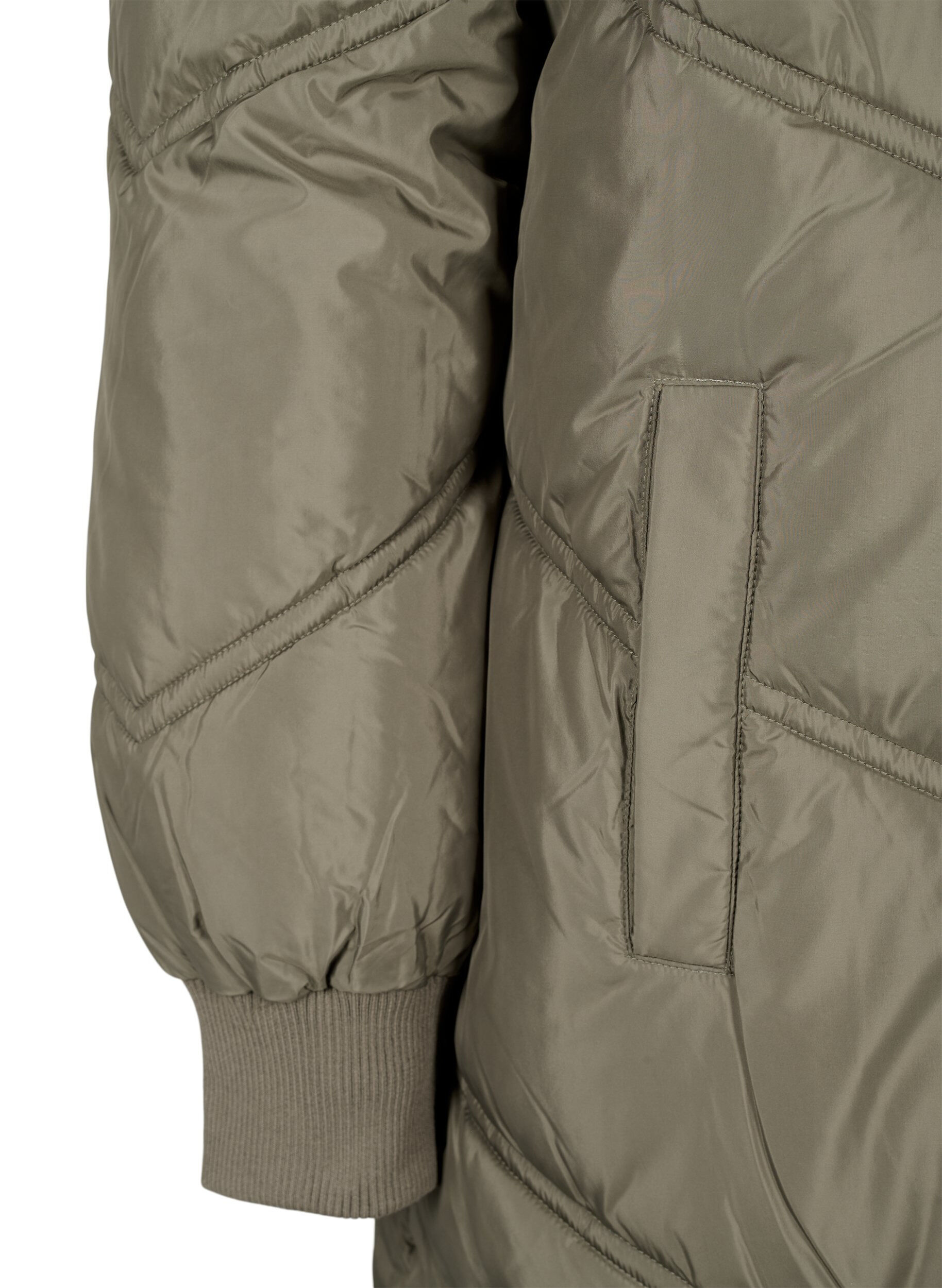 Zizzi Lange Pufferwinterjacke, Bungee Cord , Packshot image number 3