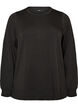 Lang&auml;rmelige Bluse aus Jersey mit Rundhalsausschnitt, Schwarz, Packshot image number 0