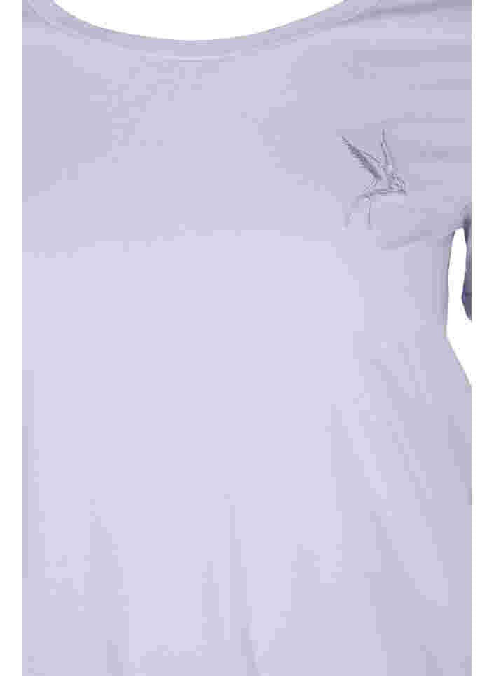 Kurzarm T-Shirt aus Baumwolle mit Aufdruck, Thistle Bird, Packshot image number 2