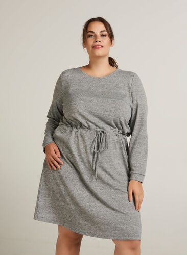 Kleid, Medium Grey Melange, Model image number 0