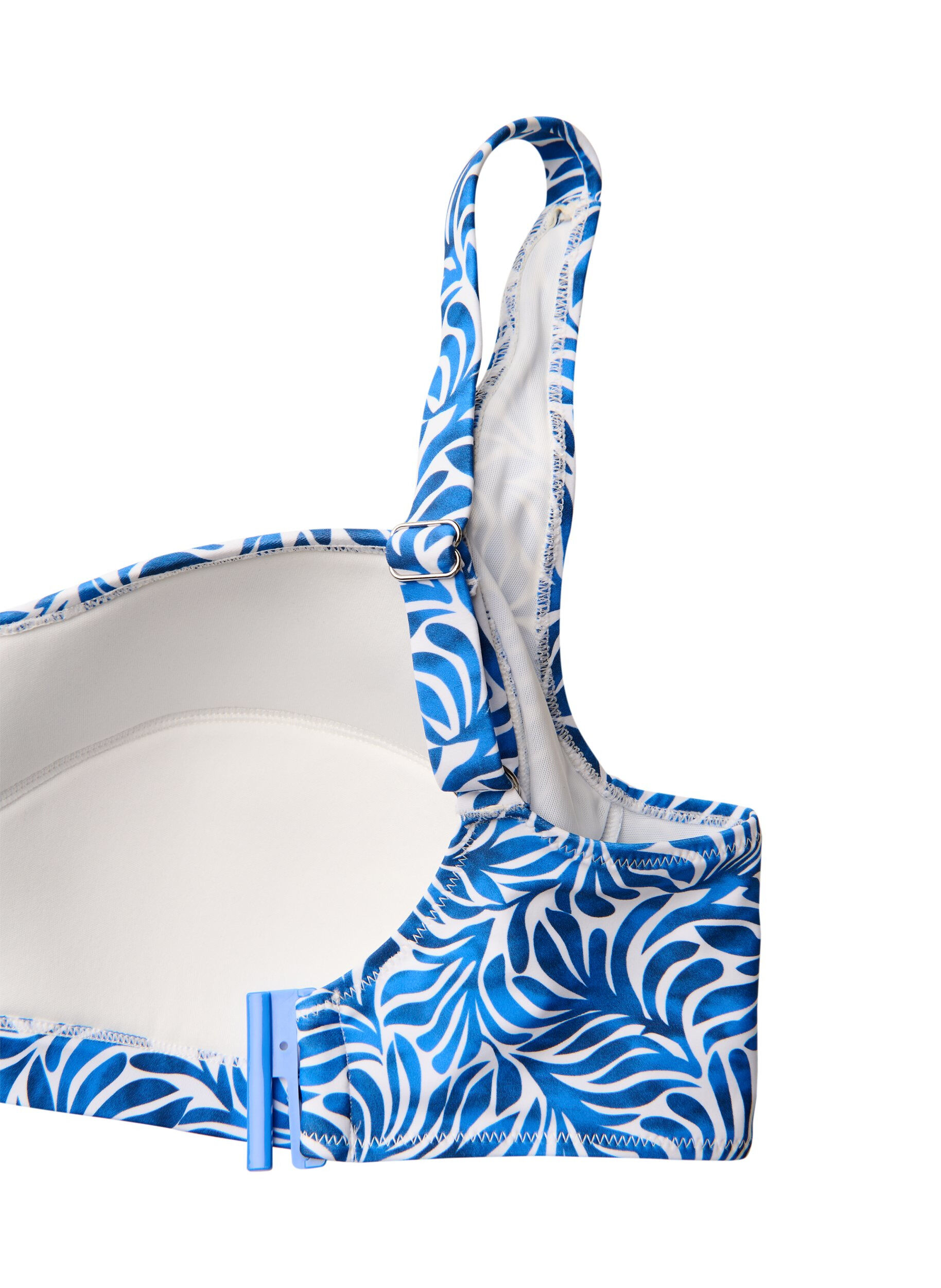 Zizzi Wattierter Bikini-Oberteil mit Print, Blau, Packshot image number 3