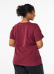 Einfarbiges basic T-Shirt aus Baumwolle, Dunkles Bordeaux, Model image number 2