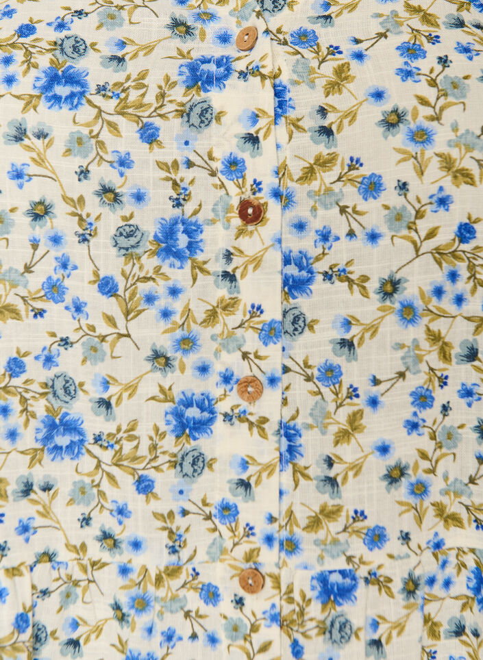 Baumwoll-Midikleid mit Blumenprint, Blau, Packshot image number 2